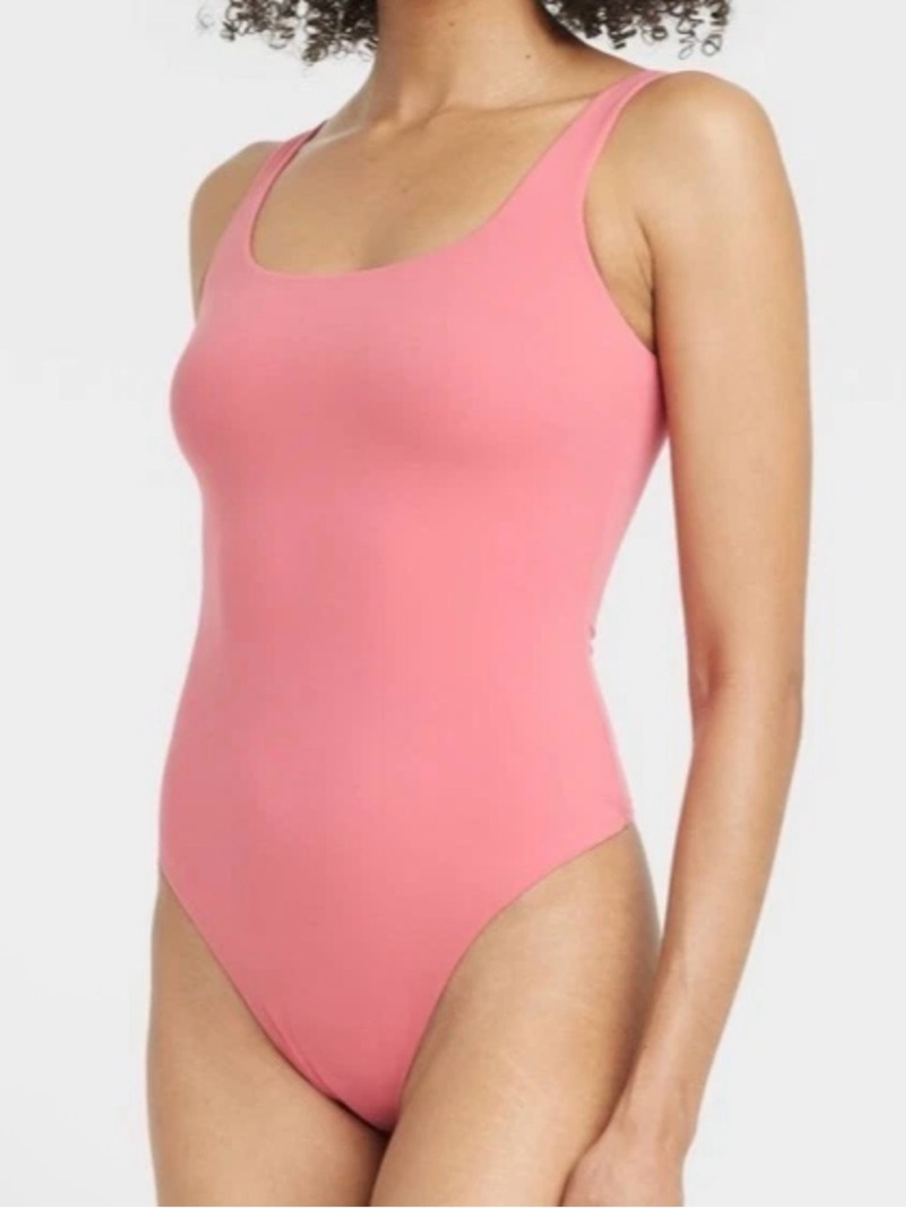 NWT Auden 4-Way Stretch Pink Thong Tank Bodysuit, Size XXL